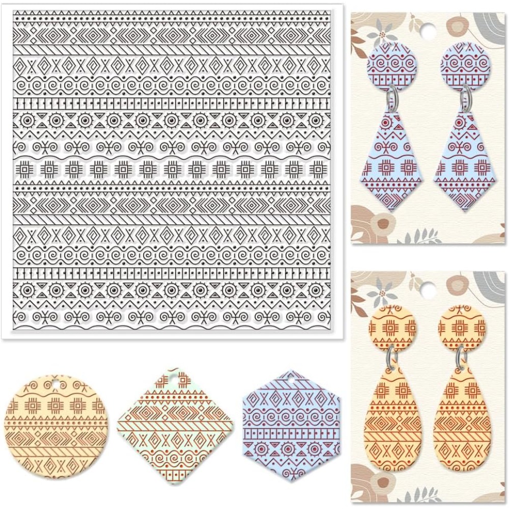 Jewelry Making Mold - Textile Geometric Silicone Texture Stamp Polymer