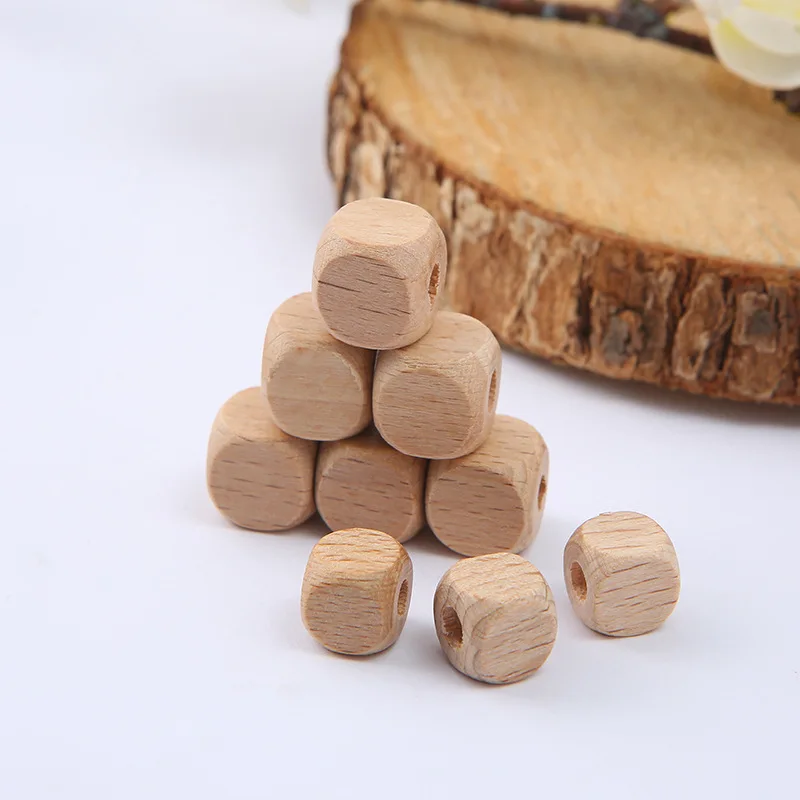 Jewelry Making 3 Year Old - 200pcs Cube Wooden Square Beads 10mm