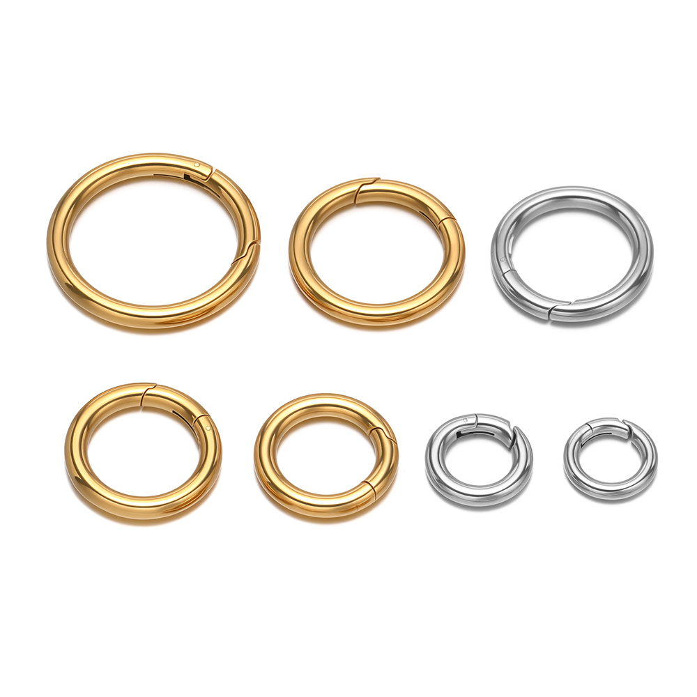 Jewelry Making Gold - 2Pcs/Lot Round Spring Clasps Stainless Steel