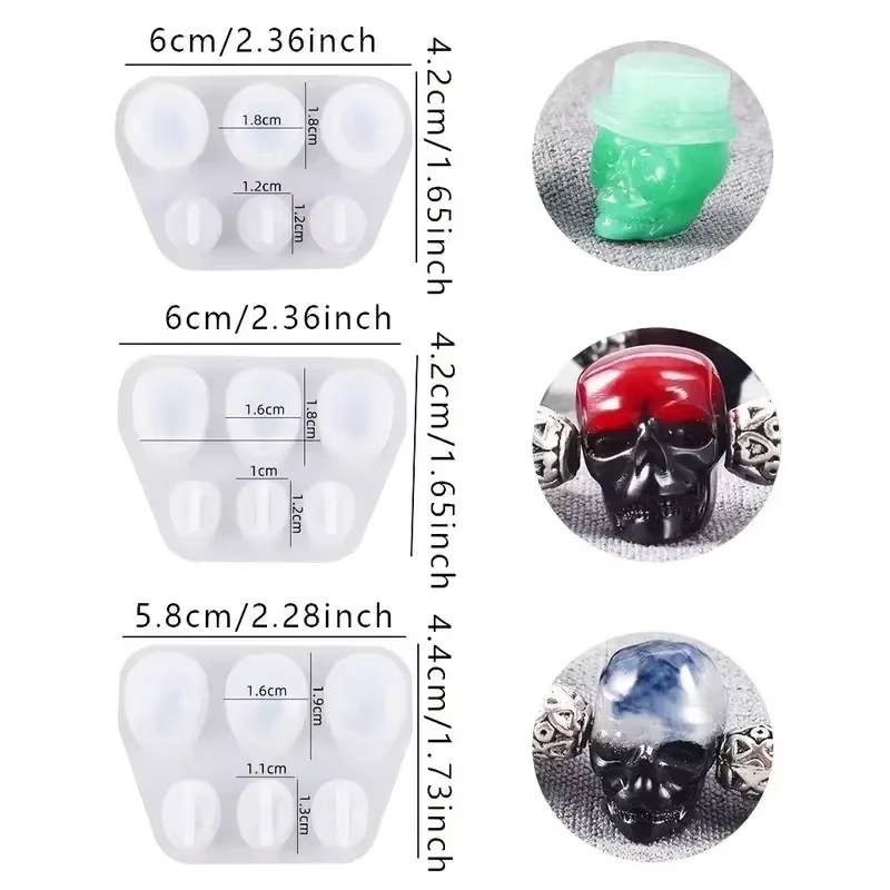 Jewelry Making Mold - 3pcs skull pendant resin mold jewelry