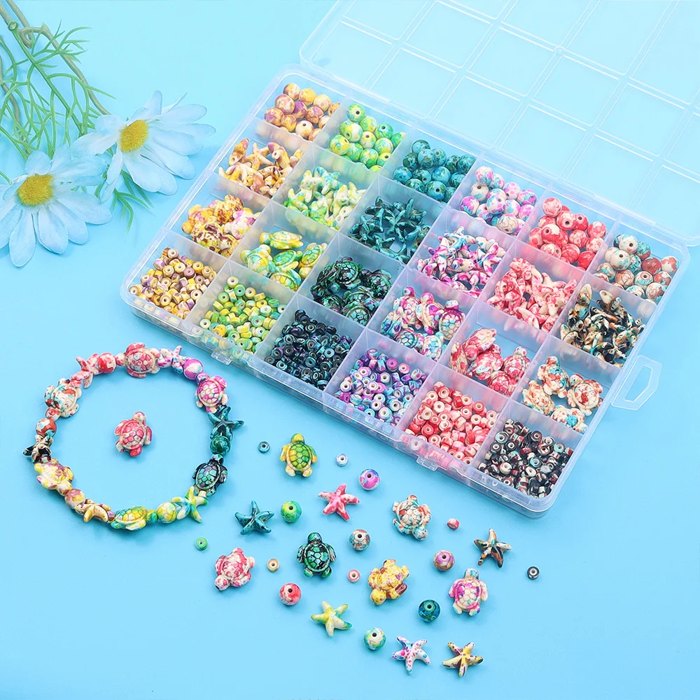 Jewelry Making Birthday Party - 6/46/558pcs Multi-color Turquoise Ocean Series Beads