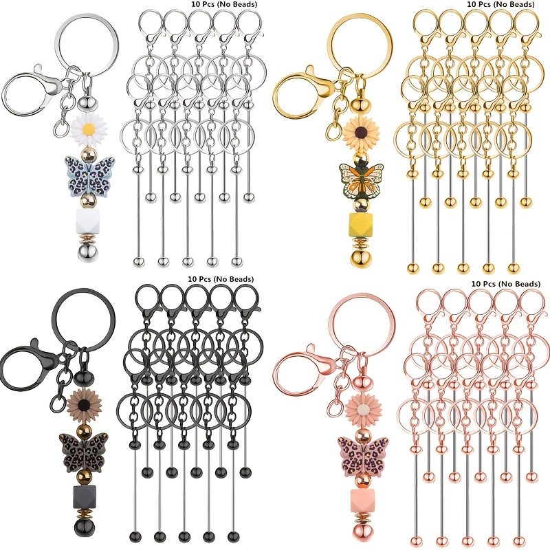 Jewelry Making Online - 10pcs DIY Unique Blank Beaded Keychain