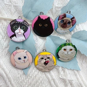 10pcs cartoon animal cat ename - Jewelry Making Birthday Party 评论和价格