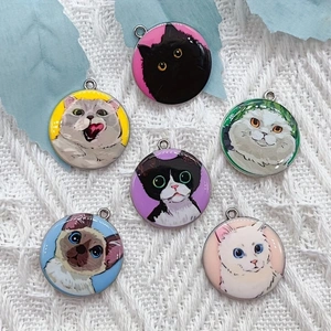 10pcs cartoon animal cat ename - Jewelry Making Birthday Party 评论和价格
