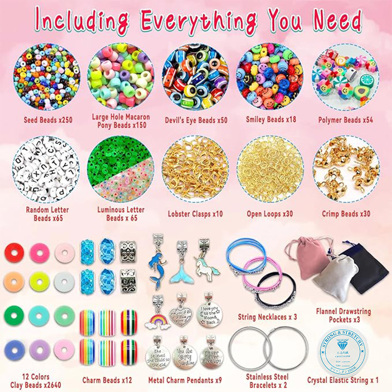 3400pcs Beads Charms Jewelry M - Jewelry Making Birthday Party 评论和价格