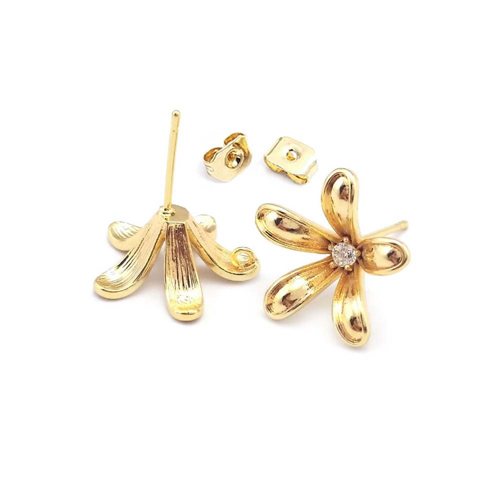 18K Gold Color Brass Flower St - Jewelry Making Gold 评论和价格