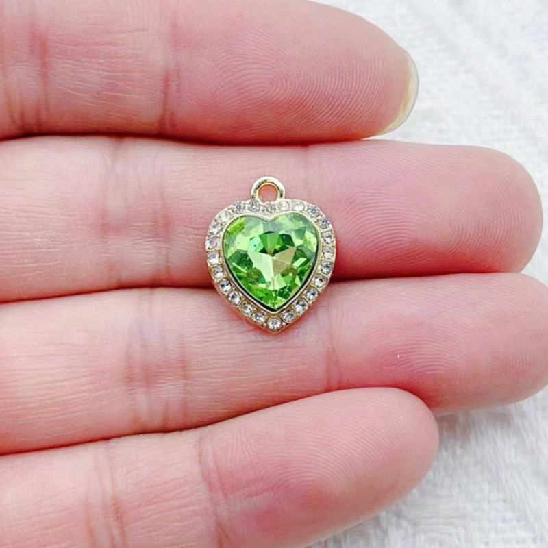 10pcs heart-shaped inlaid colo - Jewelry Making Birthday Party 评论和价格