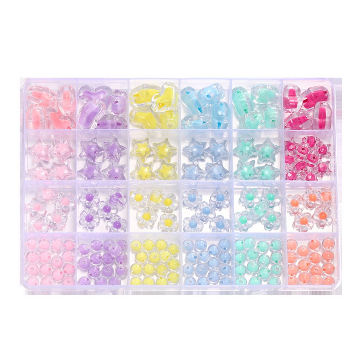 174pcs/Box Heart Acrylic Beads - Jewelry Making Birthday Party 评论和价格