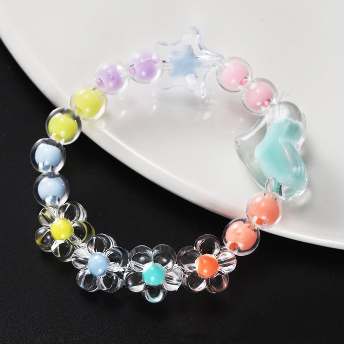 174pcs/Box Heart Acrylic Beads - Jewelry Making Birthday Party 评论和价格