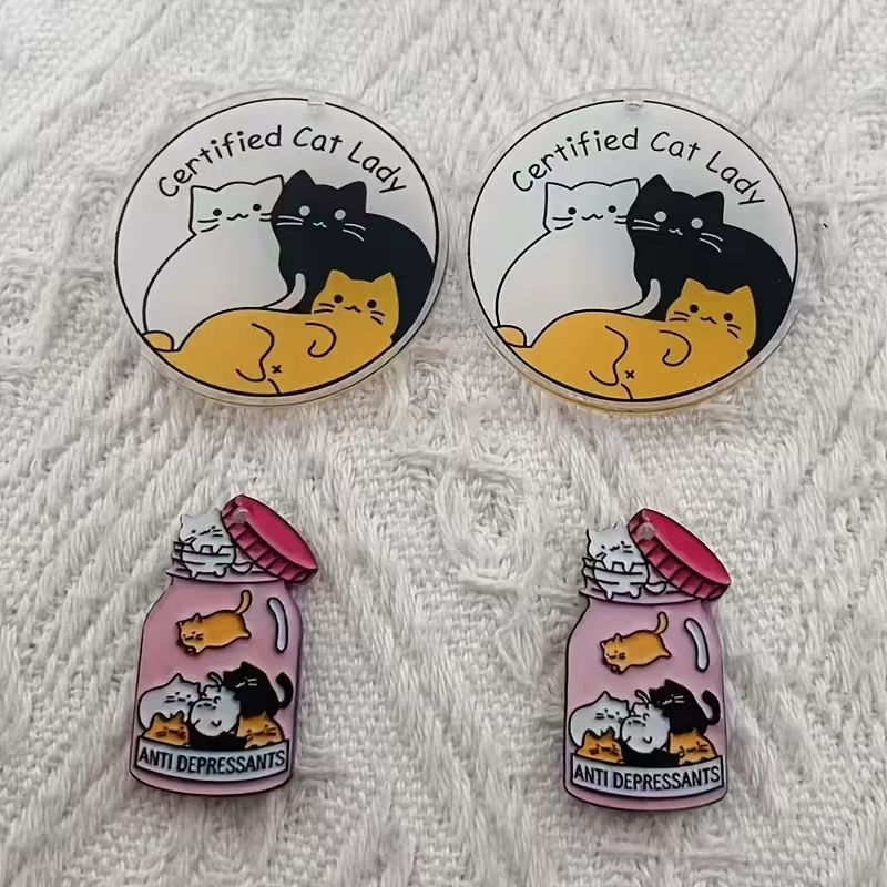 10pcs acrylic cute cat pendant - Jewelry Making Birthday Party 评论和价格