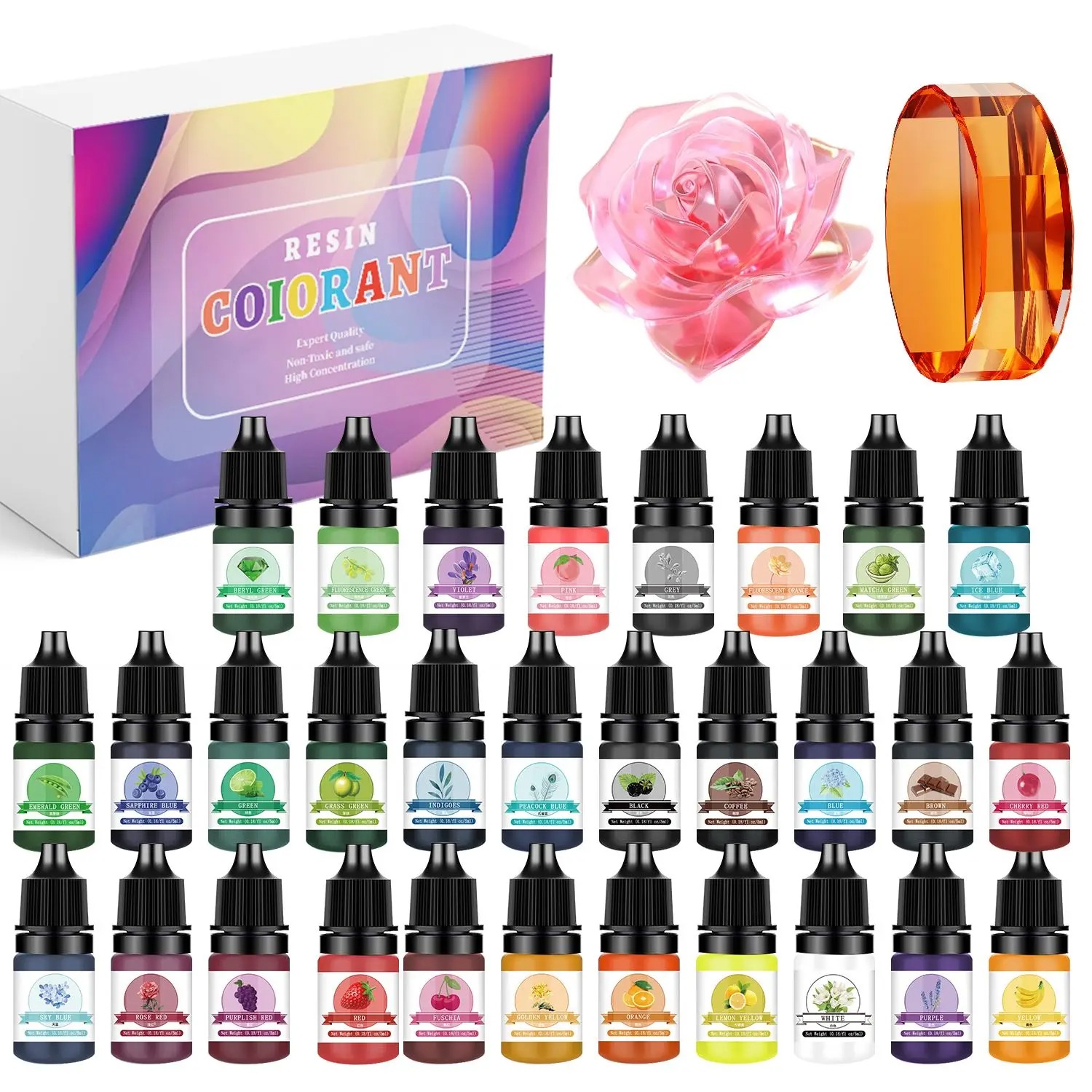 30Colors 5ml Epoxy Resin Pigme - Jewelry Making Mold 评论和价格