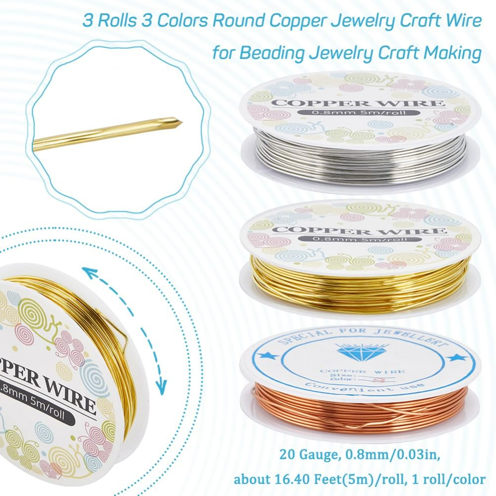 12.8M Copper Jewelry Wire 0.8m - Jewelry Making Online 评论和价格