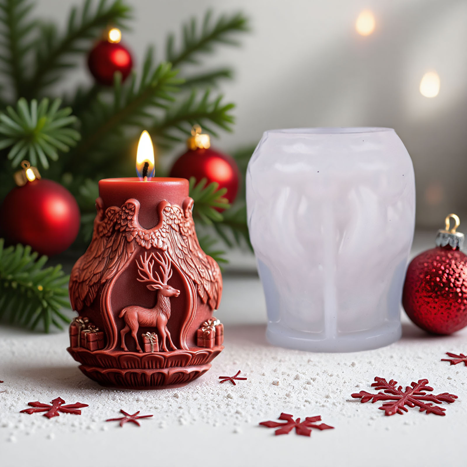 Santa Claus and Elk Candle Mak - Jewelry Making Mold 评论和价格