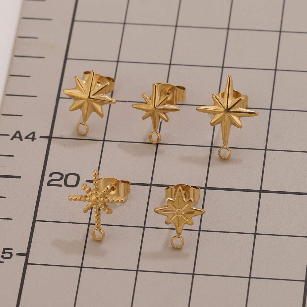 6pcs Stainless Steel Star Earr - Jewelry Making Degree 评论和价格