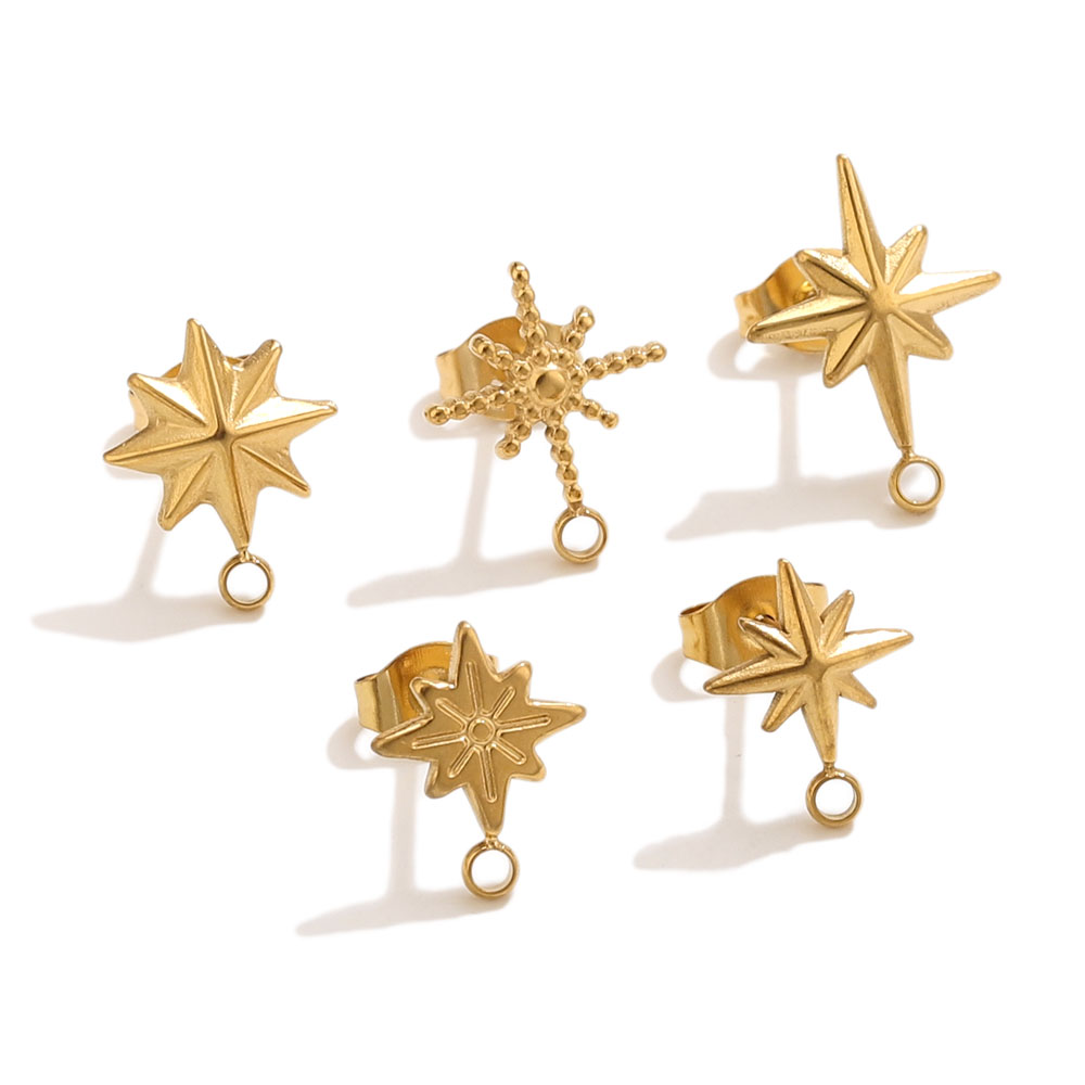 6pcs Stainless Steel Star Earr - Jewelry Making Degree 评论和价格