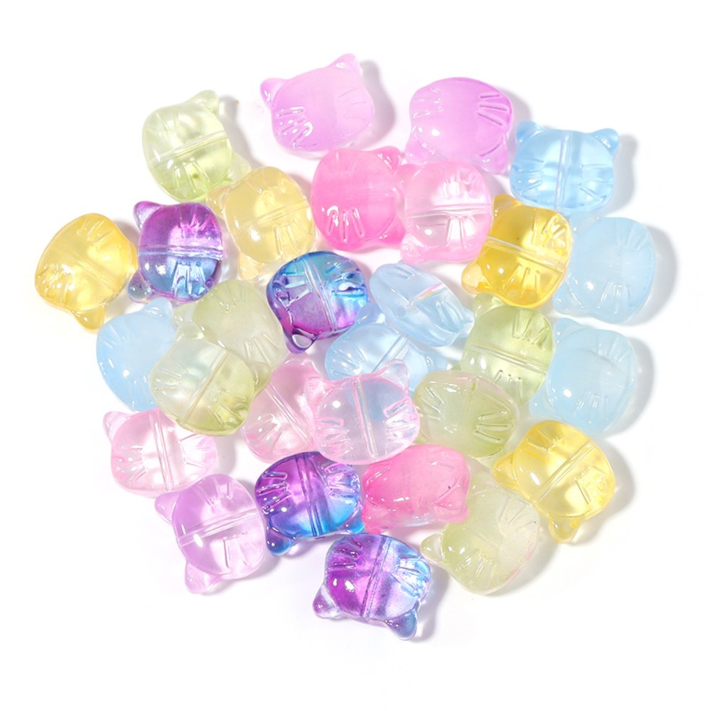 30Pcs/Lot Cute Glass Cat Head  - Jewelry Making Jig 评论和价格
