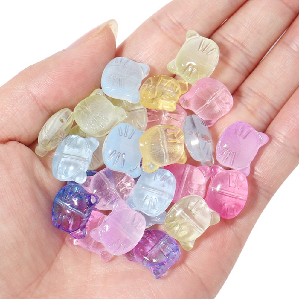 30Pcs/Lot Cute Glass Cat Head  - Jewelry Making Jig 评论和价格