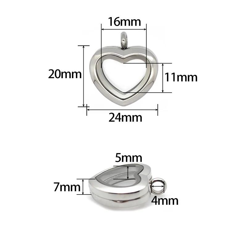 24mm 30mm heart Floating Locke - Jewelry Making Birthday Party 评论和价格