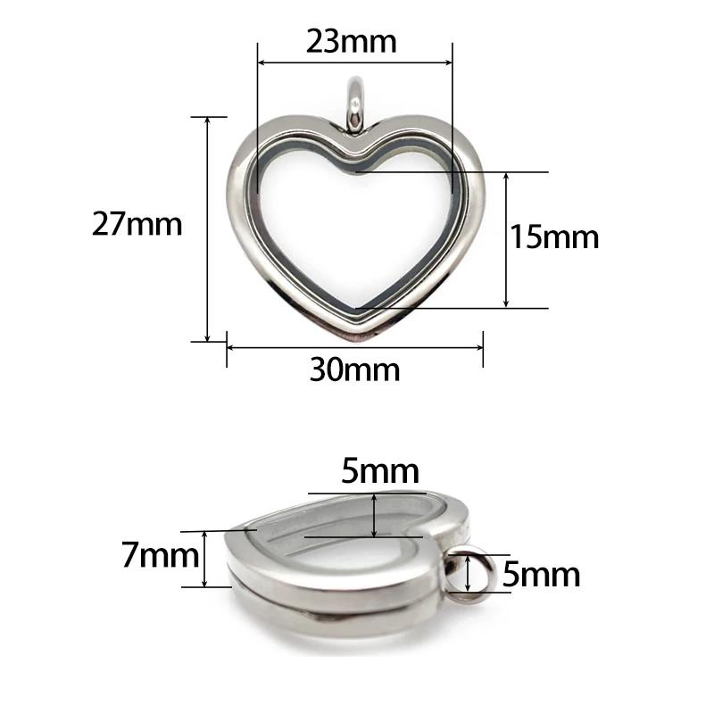 24mm 30mm heart Floating Locke - Jewelry Making Birthday Party 评论和价格