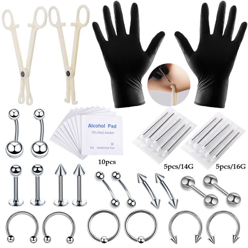 42pcs/set Body Piercing Tool K - Jewelry Making Needle Nose Pliers 评论和价格