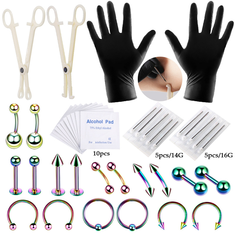 42pcs/set Body Piercing Tool K - Jewelry Making Needle Nose Pliers 评论和价格