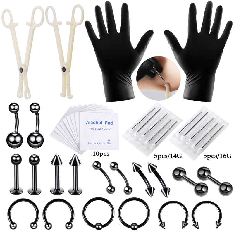 42pcs/set Body Piercing Tool K - Jewelry Making Needle Nose Pliers 评论和价格