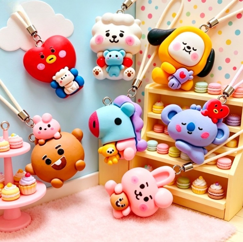7pcs BT21 Resin Cartoon Charm  - Jewelry Making Designs 评论和价格