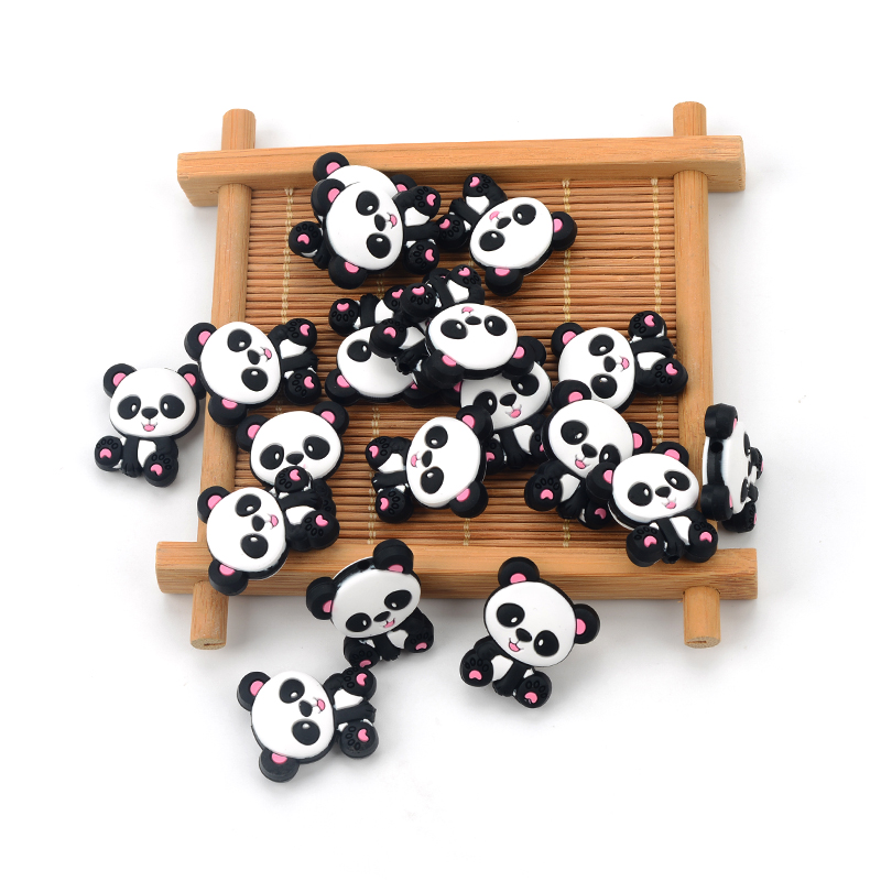 Panda Silicone Beads 5pcs/lot  - Jewelry Making 3 Year Old 评论和价格