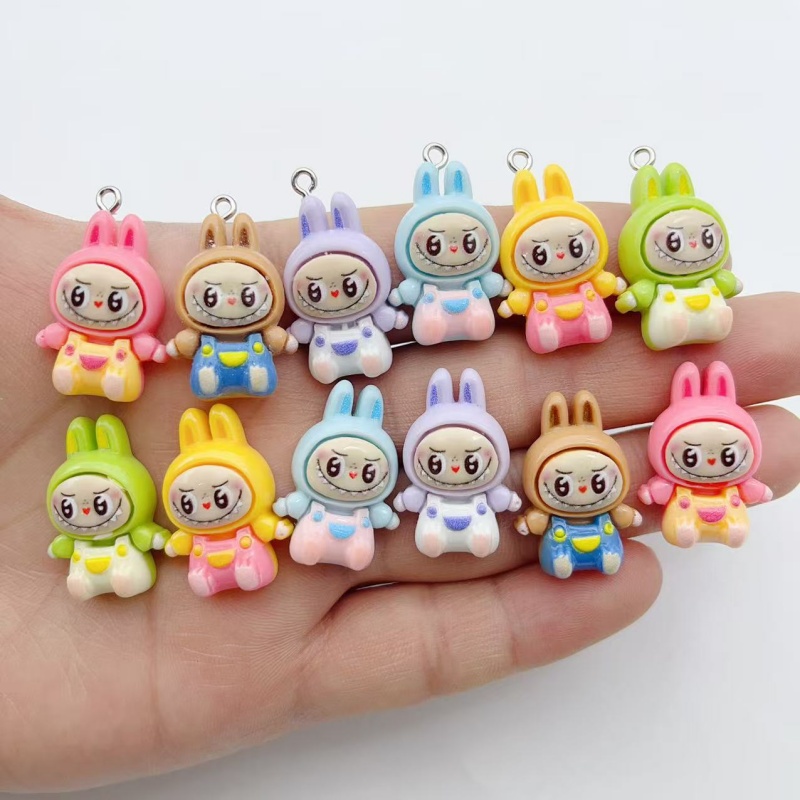 10Pcs Kawaii Rabbit Strawberry - Jewelry Making With Resin 评论和价格