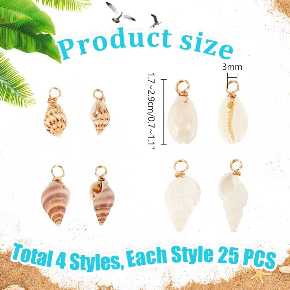 100pcs 4 Styles Natural Shell  - Jewelry Making Online 评论和价格