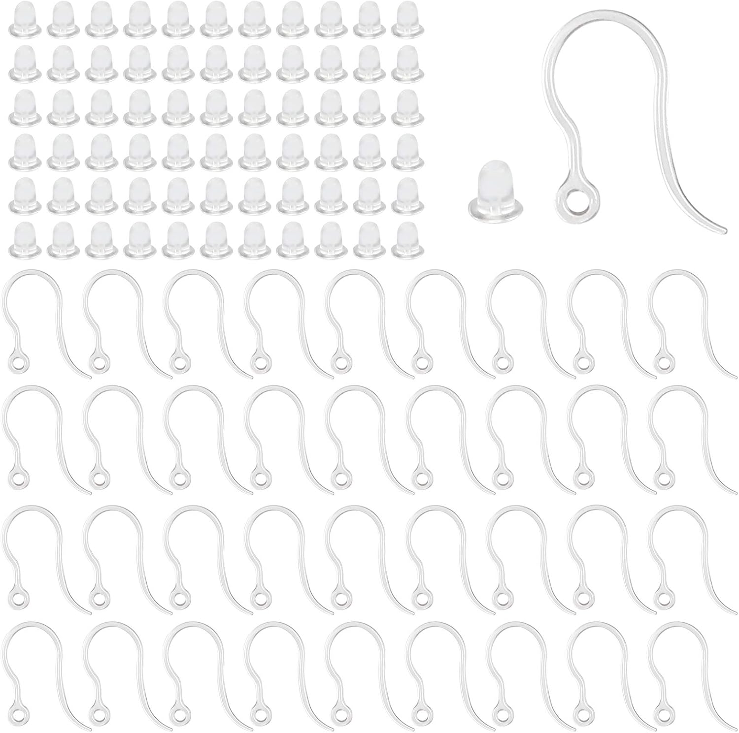 40pcs Clear Plastic Earring Ho - Jewelry Making With Resin 评论和价格
