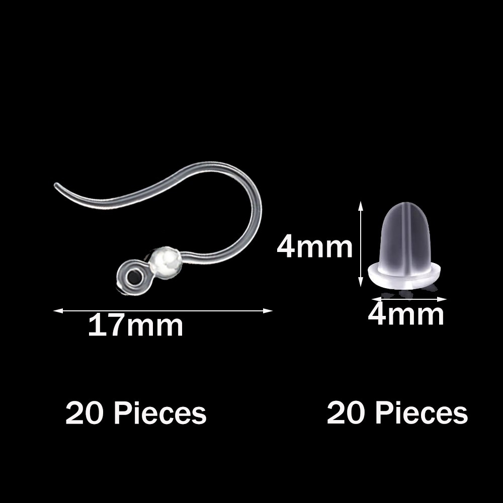 40pcs Clear Plastic Earring Ho - Jewelry Making With Resin 评论和价格