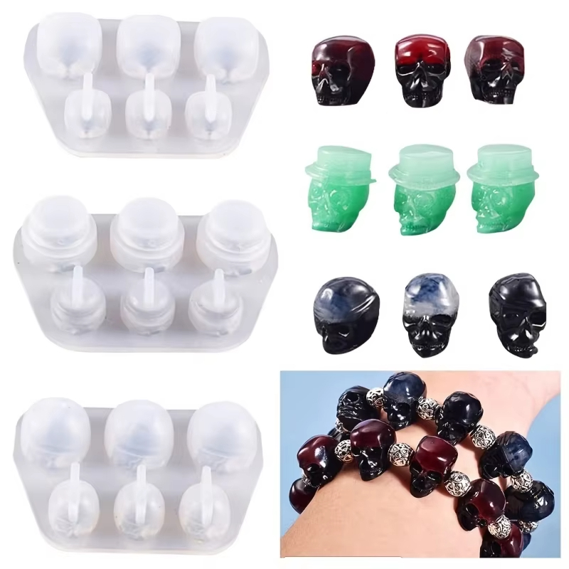 3pcs skull pendant resin mold  - Jewelry Making Mold 评论和价格