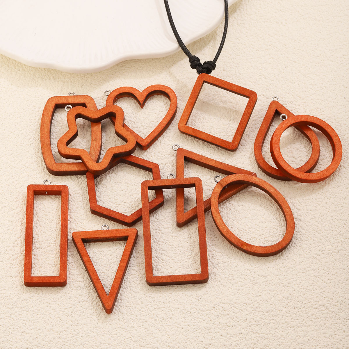 10PCS Triangle Rectangle Wood  - Jewelry Making With Resin 评论和价格