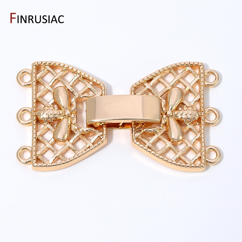 14K Gold Plated Brass 3-Row Pe - Jewelry Making Gold 评论和价格