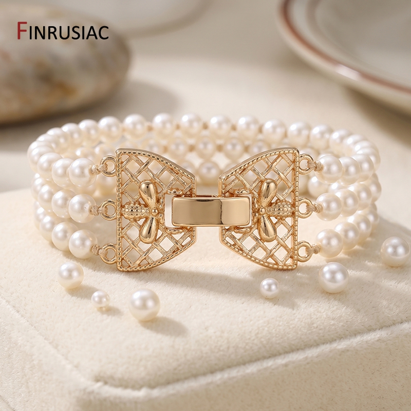 14K Gold Plated Brass 3-Row Pe - Jewelry Making Gold 评论和价格