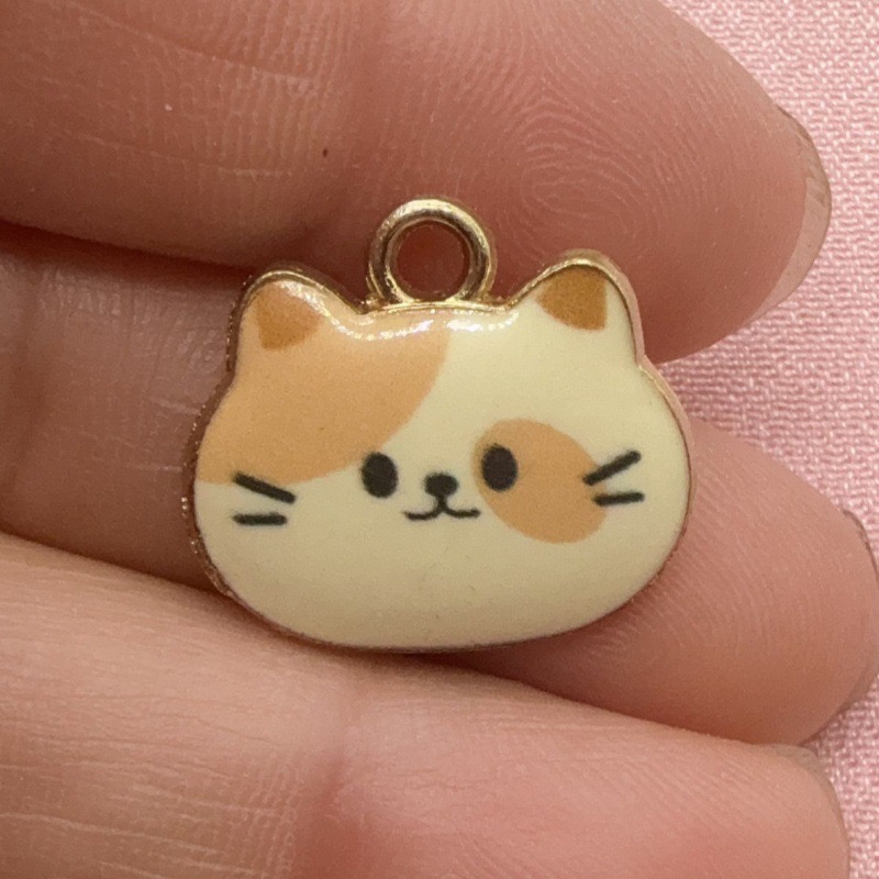 12pcs Printed Cat Head Alloy D - Jewelry Making Birthday Party 评论和价格