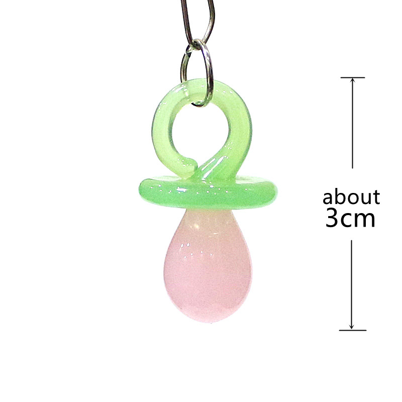1PC Mini Glass Pacifier Charm  - Jewelry Making 3 Year Old 评论和价格