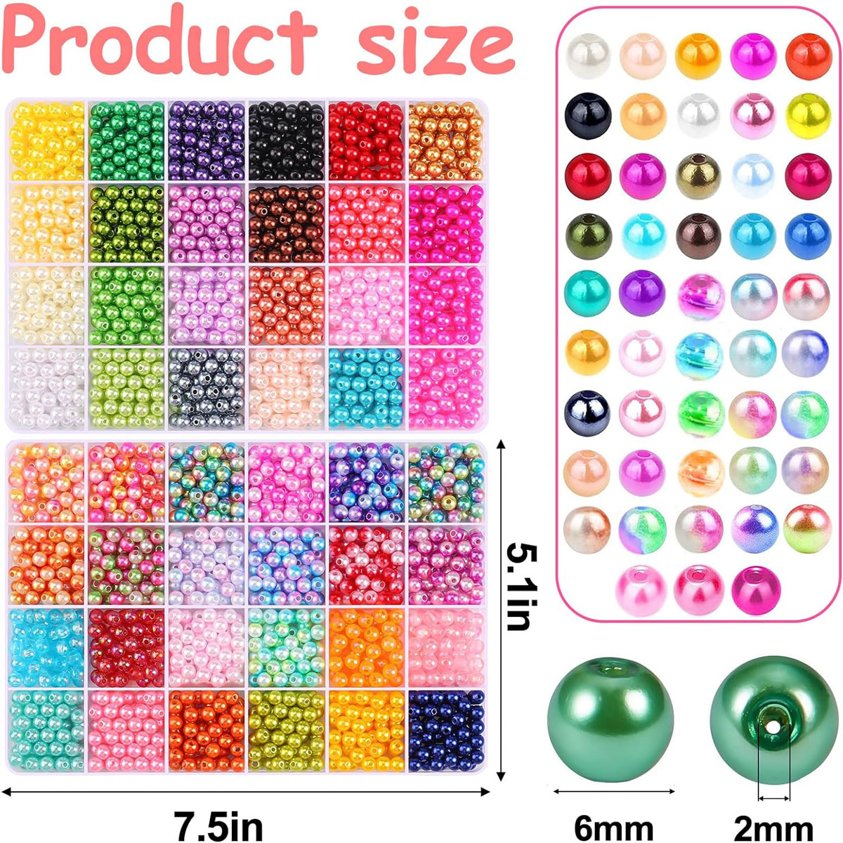 2400PCS 48 Compartments Pearl  - Jewelry Making Degree 评论和价格